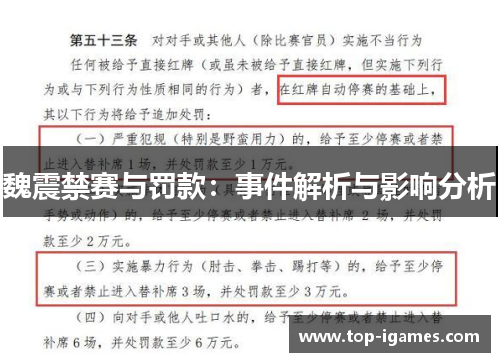 魏震禁赛与罚款：事件解析与影响分析